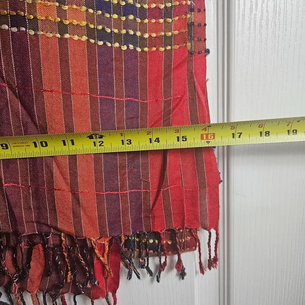 New Bloomsbury WA Lux Boutique Scarf Red and Purple Large Summer Weight Textured